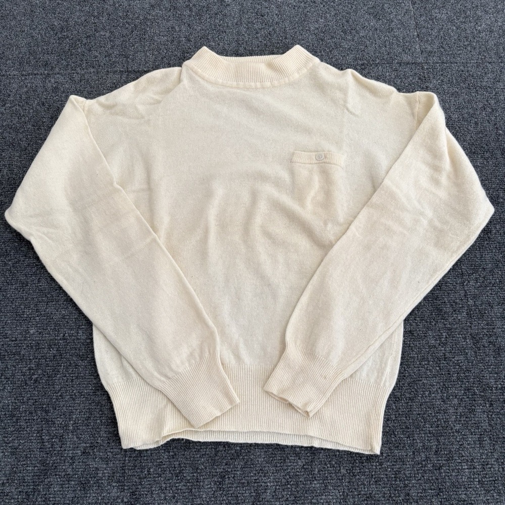 Kelly Harper Pullover Sweater Women's Large Lambswool Angora‎ Button Pocket 90s